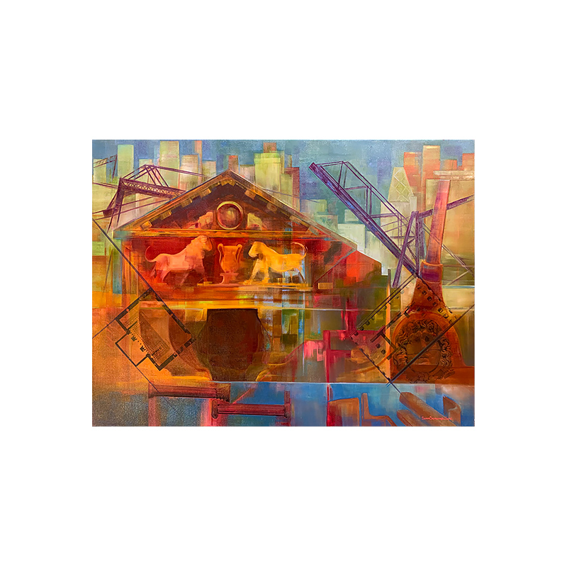 Tuval üzerine Yağlı boya Karışık teknik - 90x120 cm